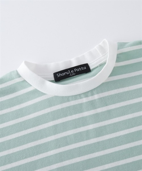 QUNTSTYLE(キュントスタイル)の「ビッグシルエット ボーダー長袖Tシャツ <綿100%>(Tシャツ/カットソー・キッズ・ホワイト系/ベージュ系/グリーン系・110/120/130/140/150/160/100/170)」の16枚目の写真