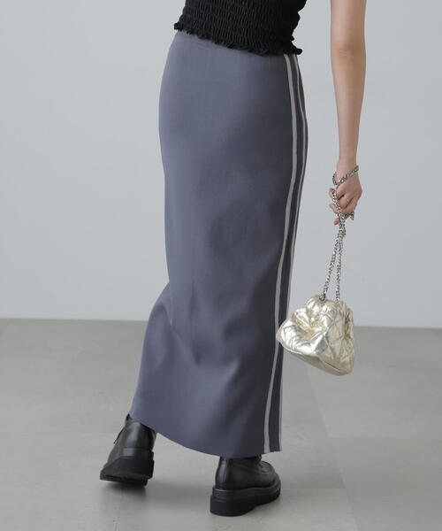 FREE'S MART（フリーズマート）の「◆サイドラインスリットナロースカート（スカート・レディース・グレー/ネイビー・SMALL/MEDIUM）」の6枚目の写真