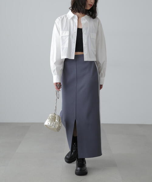 FREE'S MART（フリーズマート）の「◆サイドラインスリットナロースカート（スカート・レディース・グレー/ネイビー・SMALL/MEDIUM）」の8枚目の写真