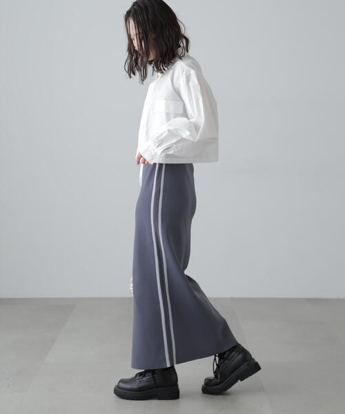 FREE'S MART（フリーズマート）の「◆サイドラインスリットナロースカート（スカート・レディース・グレー/ネイビー・SMALL/MEDIUM）」の9枚目の写真