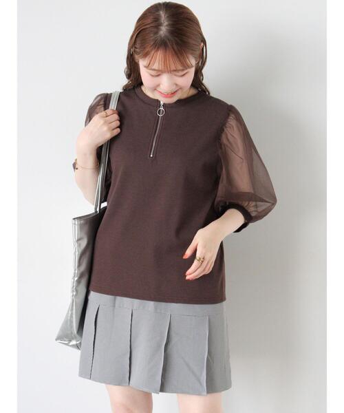 ehka sopo(エヘカソポ)の「千鳥格子タックミニスカート(スカート・レディース・ベージュ/ブラウン/ブラック・F)」の10枚目の写真