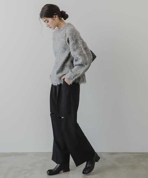 rectangle（レクタングル）の「膝スリットスラックスパンツ（スラックス・レディース・ブラック/ベージュ/グレー・FREE）」の9枚目の写真