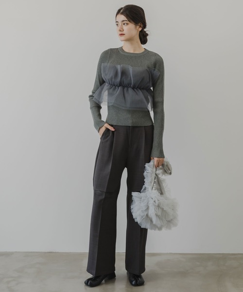 rectangle（レクタングル）の「膝スリットスラックスパンツ（スラックス・レディース・ブラック/ベージュ/グレー・FREE）」の17枚目の写真