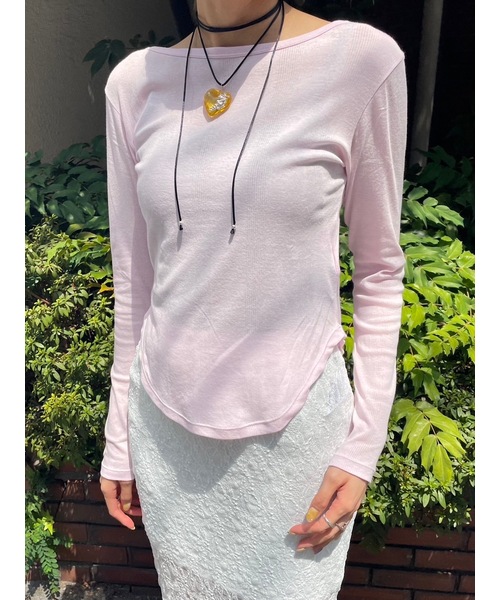 Oriens JOURNAL STANDARD（オリエンス ジャーナルスタンダード）の「《別注》【MILLER/ミラー】Light Prib 2way PO：カットソー（Tシャツ/カットソー・レディース・バーガンディー/ホワイト/ブラック・FREE）」の3枚目の写真