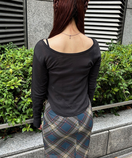 Oriens JOURNAL STANDARD（オリエンス ジャーナルスタンダード）の「《別注》【MILLER/ミラー】Light Prib 2way PO：カットソー（Tシャツ/カットソー・レディース・バーガンディー/ホワイト/ブラック・FREE）」の8枚目の写真