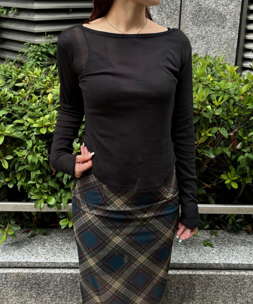 Oriens JOURNAL STANDARD（オリエンス ジャーナルスタンダード）の「《別注》【MILLER/ミラー】Light Prib 2way PO：カットソー（Tシャツ/カットソー・レディース・バーガンディー/ホワイト/ブラック・FREE）」の9枚目の写真