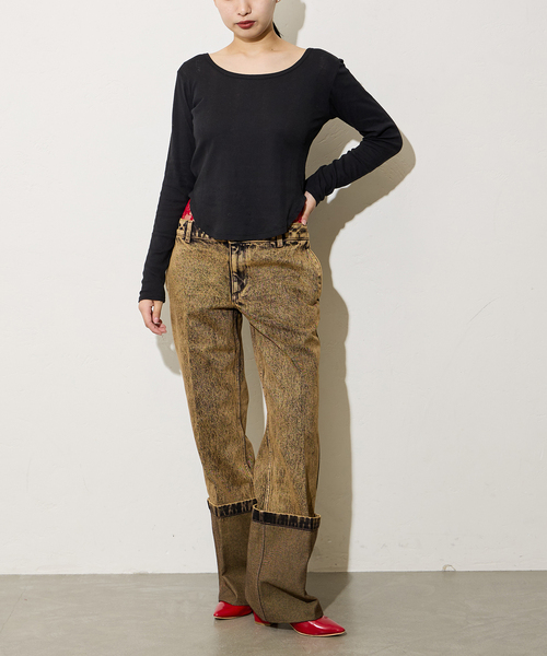 Oriens JOURNAL STANDARD（オリエンス ジャーナルスタンダード）の「《別注》【MILLER/ミラー】Light Prib 2way PO：カットソー（Tシャツ/カットソー・レディース・バーガンディー/ホワイト/ブラック・FREE）」の10枚目の写真