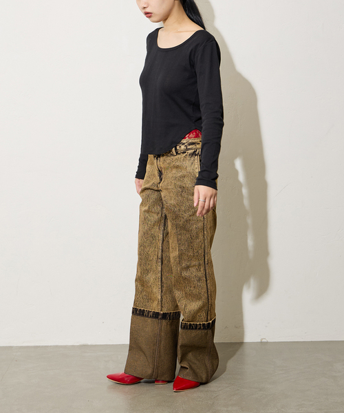 Oriens JOURNAL STANDARD（オリエンス ジャーナルスタンダード）の「《別注》【MILLER/ミラー】Light Prib 2way PO：カットソー（Tシャツ/カットソー・レディース・バーガンディー/ホワイト/ブラック・FREE）」の11枚目の写真