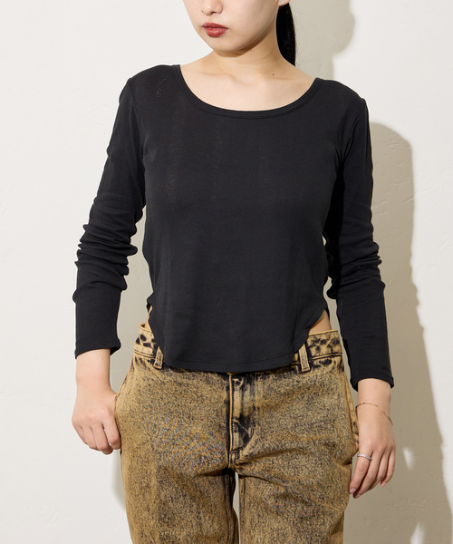 Oriens JOURNAL STANDARD（オリエンス ジャーナルスタンダード）の「《別注》【MILLER/ミラー】Light Prib 2way PO：カットソー（Tシャツ/カットソー・レディース・バーガンディー/ホワイト/ブラック・FREE）」の12枚目の写真