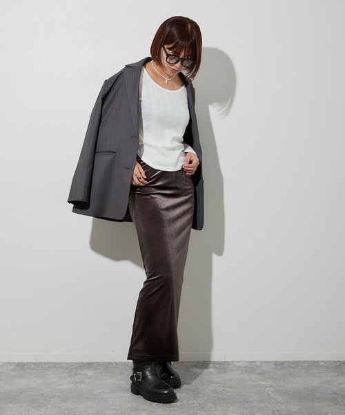 Oriens JOURNAL STANDARD（オリエンス ジャーナルスタンダード）の「《別注》【MILLER/ミラー】Light Prib 2way PO：カットソー（Tシャツ/カットソー・レディース・バーガンディー/ホワイト/ブラック・FREE）」の14枚目の写真