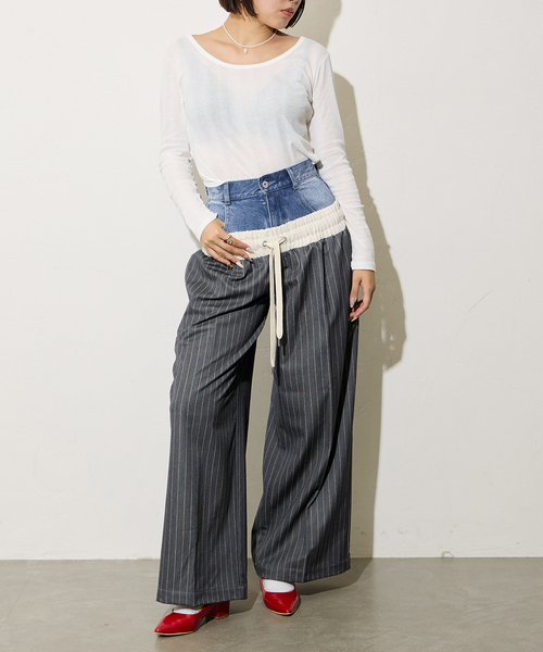 Oriens JOURNAL STANDARD（オリエンス ジャーナルスタンダード）の「《別注》【MILLER/ミラー】Light Prib 2way PO：カットソー（Tシャツ/カットソー・レディース・バーガンディー/ホワイト/ブラック・FREE）」の16枚目の写真