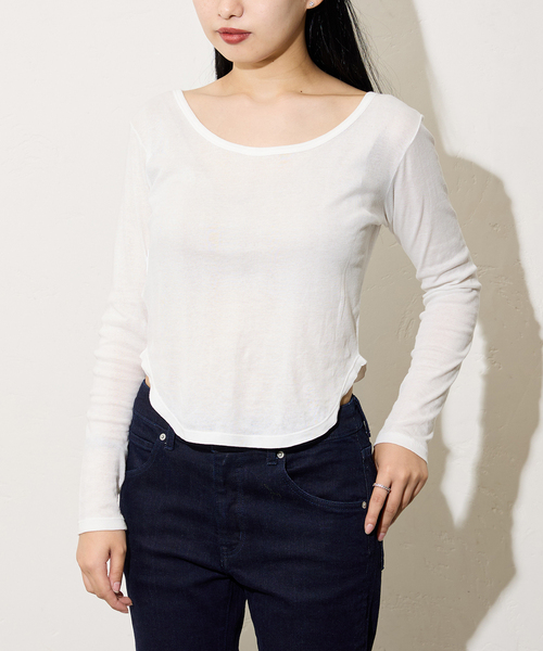 Oriens JOURNAL STANDARD（オリエンス ジャーナルスタンダード）の「《別注》【MILLER/ミラー】Light Prib 2way PO：カットソー（Tシャツ/カットソー・レディース・バーガンディー/ホワイト/ブラック・FREE）」の21枚目の写真