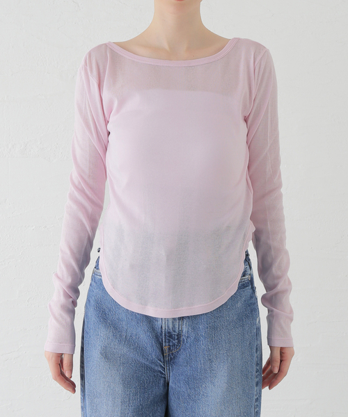 Oriens JOURNAL STANDARD（オリエンス ジャーナルスタンダード）の「《別注》【MILLER/ミラー】Light Prib 2way PO：カットソー（Tシャツ/カットソー・レディース・バーガンディー/ホワイト/ブラック・FREE）」の6枚目の写真