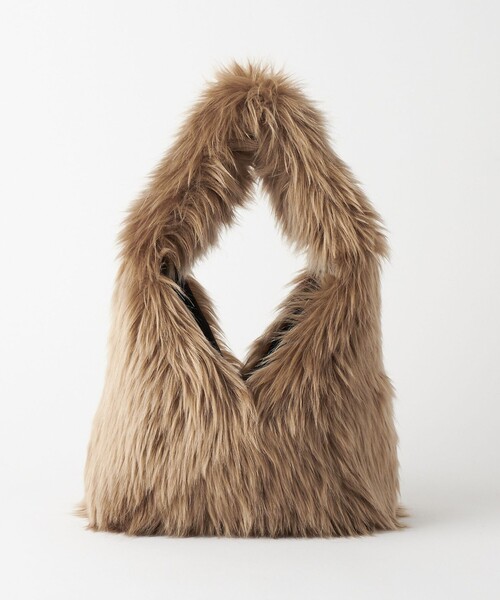 LE VERNIS（ル・ベルニ）の「＜LE VERNIS＞フェイクファー バッグ（トートバッグ・レディース・ベージュ/オリーブ・FREE）」の7枚目の写真