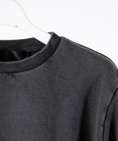 Magine(マージン)の「CTN PIGMENT DYED EMBROIDERY SWEAT L/S:ピグメント染め 刺繍入りスウェット ロングスリーブ(スウェット・メンズ・ブラック・48/46/44)」の10枚目の写真