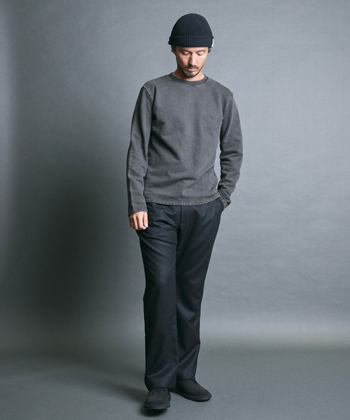 Magine(マージン)の「CTN PIGMENT DYED EMBROIDERY SWEAT L/S:ピグメント染め 刺繍入りスウェット ロングスリーブ(スウェット・メンズ・ブラック・48/46/44)」の17枚目の写真