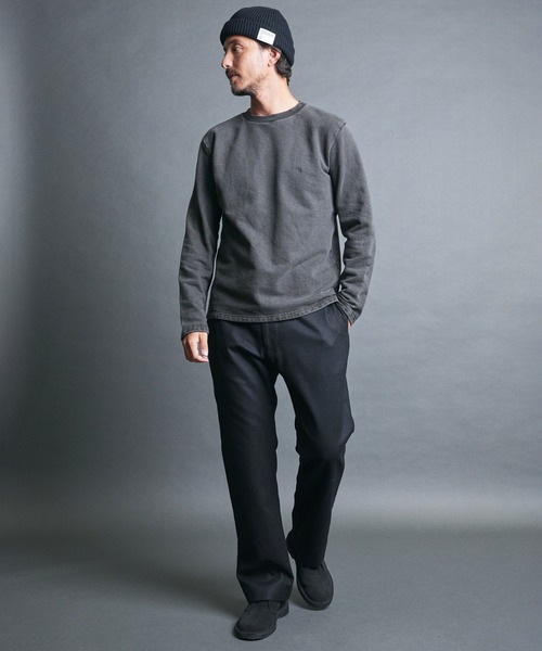Magine(マージン)の「CTN PIGMENT DYED EMBROIDERY SWEAT L/S:ピグメント染め 刺繍入りスウェット ロングスリーブ(スウェット・メンズ・ブラック・48/46/44)」の19枚目の写真