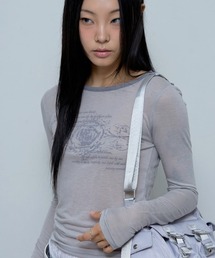FANCY CLUB（ファンシークラブ）の「A'GEM/9 × .kom 『 FANCY CLUB/ファンシークラブ』 ROSE SHEER LONG SLEEVE/ローズシアーロングスリーブ（Tシャツ/カットソー）」
