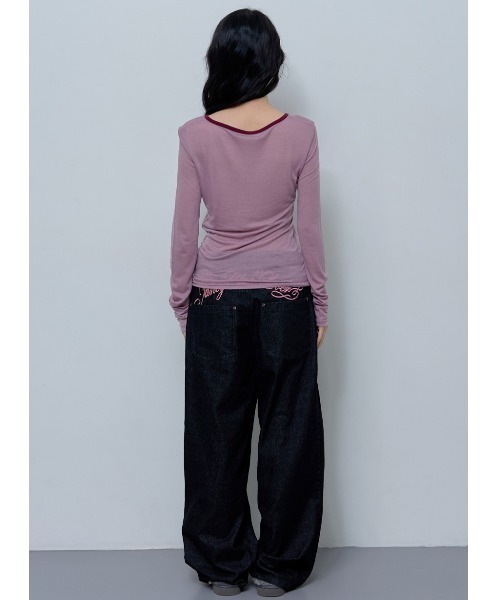 FANCY CLUB(ファンシークラブ)の「A'GEM/9 × .kom 『 FANCY CLUB/ファンシークラブ』 ROSE SHEER LONG SLEEVE/ローズシアーロングスリーブ(Tシャツ/カットソー・レディース・パープル/チャコールグレー/ライトグレー・FREE)」の22枚目の写真