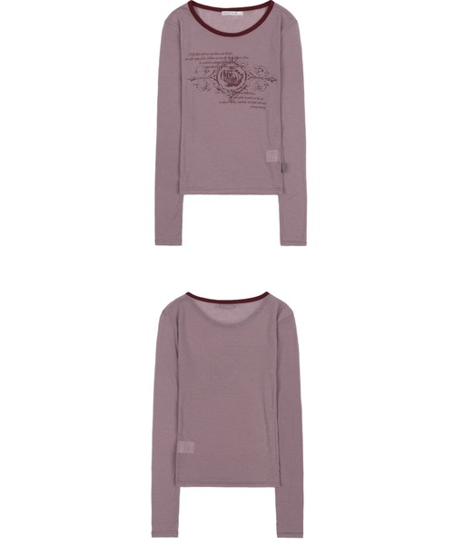 FANCY CLUB(ファンシークラブ)の「A'GEM/9 × .kom 『 FANCY CLUB/ファンシークラブ』 ROSE SHEER LONG SLEEVE/ローズシアーロングスリーブ(Tシャツ/カットソー・レディース・パープル/チャコールグレー/ライトグレー・FREE)」の9枚目の写真