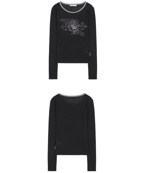 FANCY CLUB(ファンシークラブ)の「A'GEM/9 × .kom 『 FANCY CLUB/ファンシークラブ』 ROSE SHEER LONG SLEEVE/ローズシアーロングスリーブ(Tシャツ/カットソー・レディース・パープル/チャコールグレー/ライトグレー・FREE)」の15枚目の写真