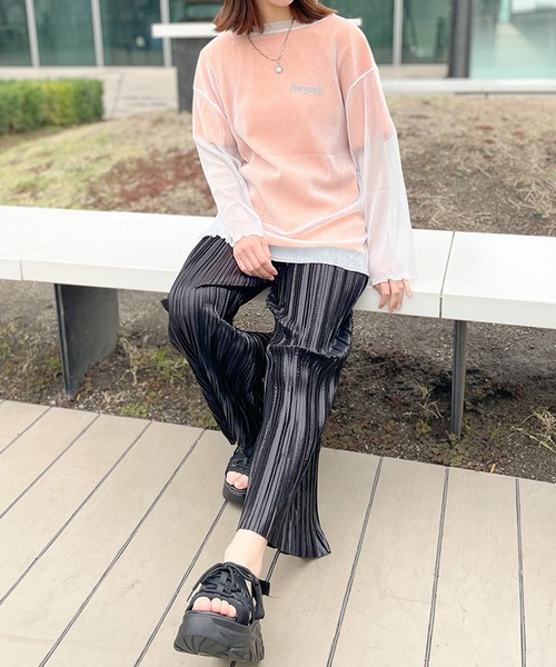 GORGE(ゴージ)の「ラメシアートップス(Tシャツ/カットソー・レディース・ピンク/グレー/オフホワイト/ブラック/グリーン・F)」の12枚目の写真