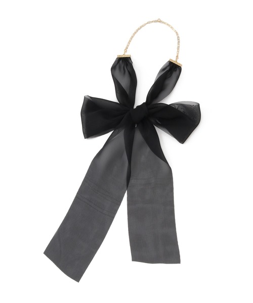 ROPE' PICNIC（ロペピクニック）の「オーガンジーチュールリボンネックレス（ネックレス・レディース・ブラック系その他/ブラック・FREE）」の4枚目の写真