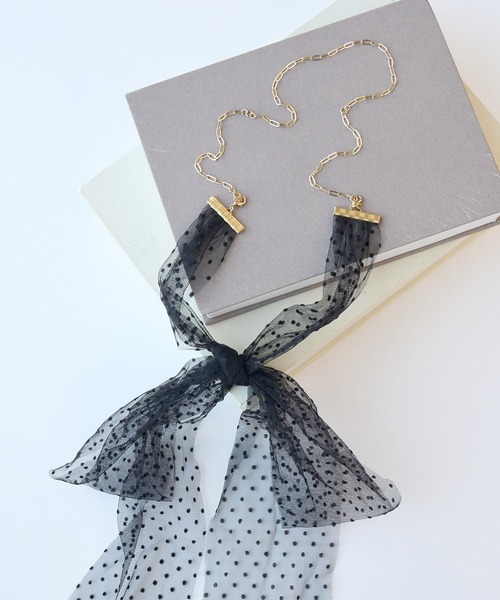 ROPE' PICNIC（ロペピクニック）の「オーガンジーチュールリボンネックレス（ネックレス・レディース・ブラック系その他/ブラック・FREE）」の12枚目の写真