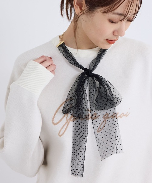 ROPE' PICNIC（ロペピクニック）の「オーガンジーチュールリボンネックレス（ネックレス・レディース・ブラック系その他/ブラック・FREE）」の14枚目の写真