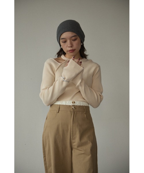 カットアウトリブニットトップス（ニット/セーター）｜DRWCYS