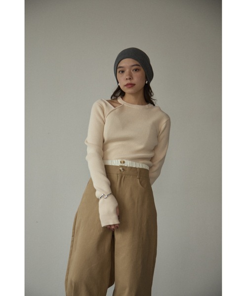 カットアウトリブニットトップス（ニット/セーター）｜DRWCYS
