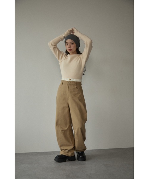 DRWCYS（ドロシーズ）の「カットアウトリブニットトップス（ニット/セーター・レディース・ブラック/グレー/レッド/アイボリー/ミント/ブラウン・FREE）」の10枚目の写真