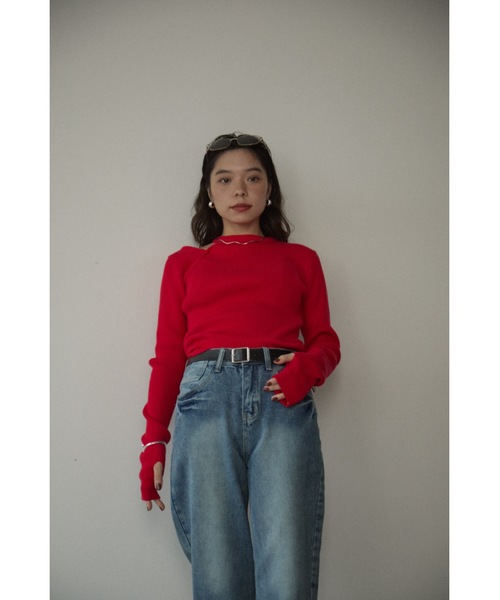 カットアウトリブニットトップス（ニット/セーター）｜DRWCYS