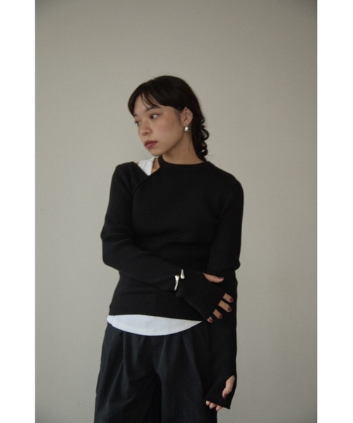 DRWCYS（ドロシーズ）の「カットアウトリブニットトップス（ニット/セーター・レディース・ブラック/グレー/レッド/アイボリー/ミント/ブラウン・FREE）」の17枚目の写真