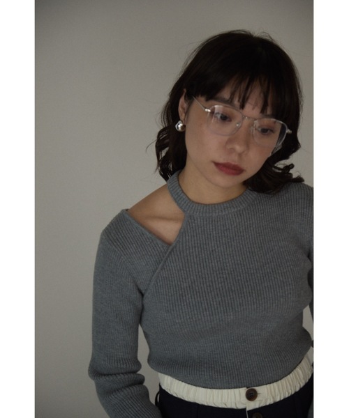 DRWCYS（ドロシーズ）の「カットアウトリブニットトップス（ニット/セーター・レディース・ブラック/グレー/レッド/アイボリー/ミント/ブラウン・FREE）」の22枚目の写真