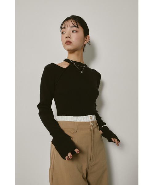カットアウトリブニットトップス（ニット/セーター）｜DRWCYS