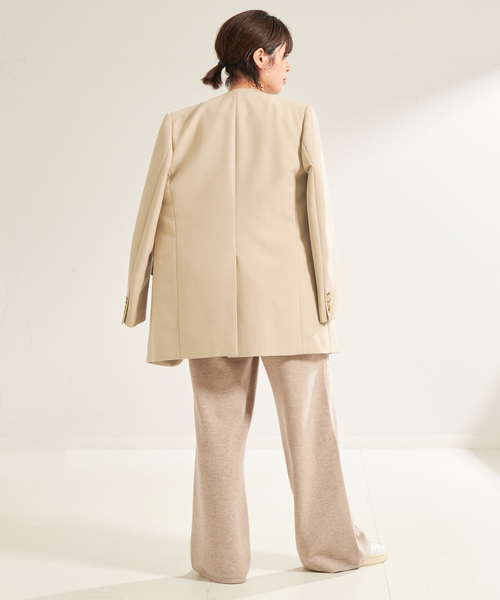 セール】Collarless Big ジャケット（ノーカラージャケット）｜Plage