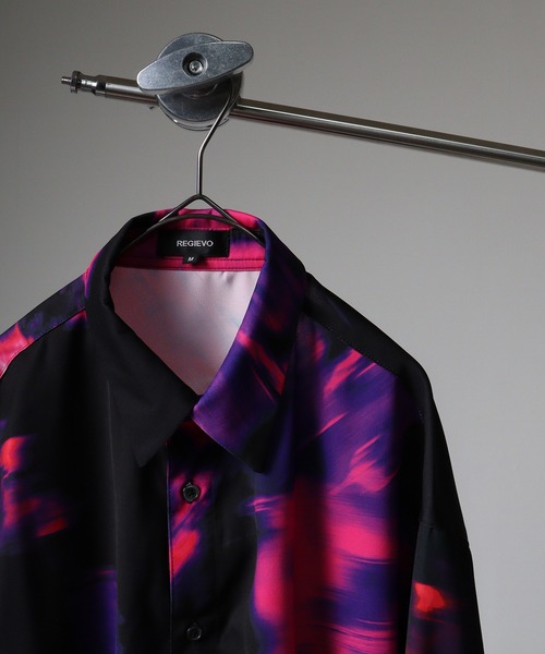 Flower print wide long sleeve shirt / フラワープリントワイド長袖シャツ unisex（シャツ/ブラウス）｜REGIEVO（レジエボ）