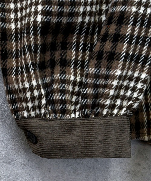 Ritzy(リッツィー)の「Vintage-like collar corduroy check flannel shirt/ヴィンテージライク 襟コーデュロイ フランネル シャツ(シャツ/ブラウス・メンズ・ブラック/ブラウン/ネイビー・M/L)」の10枚目の写真