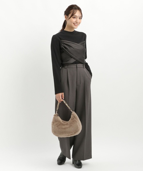 Andemiu（アンデミュウ）の「サテンビスチェニット159346（ニット/セーター・レディース・グリーン/アイボリー/ブラック・FREE）」の8枚目の写真