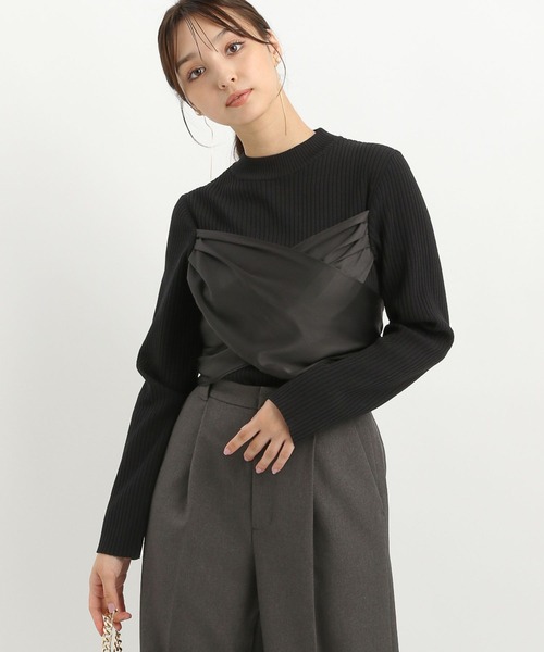 Andemiu（アンデミュウ）の「サテンビスチェニット159346（ニット/セーター・レディース・グリーン/アイボリー/ブラック・FREE）」の10枚目の写真