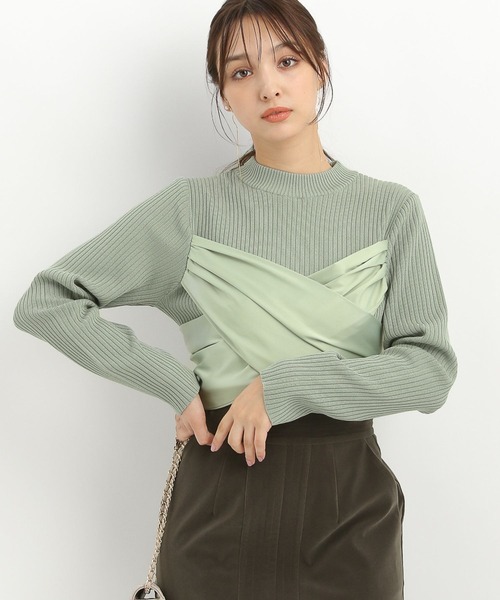 Andemiu（アンデミュウ）の「サテンビスチェニット159346（ニット/セーター・レディース・グリーン/アイボリー/ブラック・FREE）」の14枚目の写真