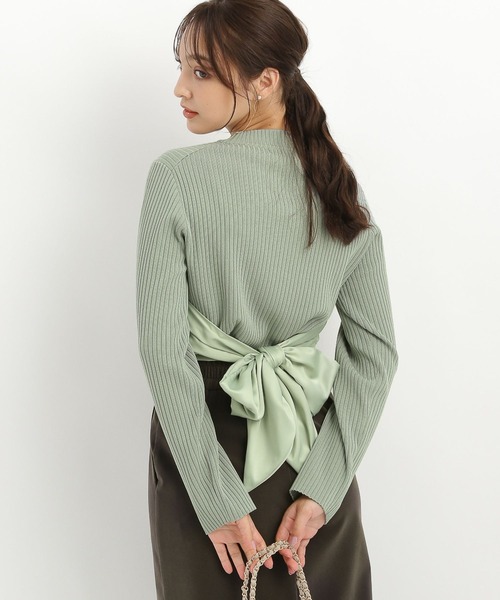 Andemiu（アンデミュウ）の「サテンビスチェニット159346（ニット/セーター・レディース・グリーン/アイボリー/ブラック・FREE）」の15枚目の写真