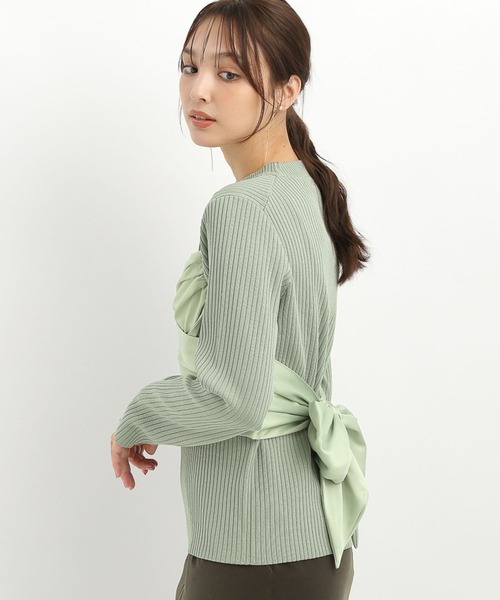 Andemiu（アンデミュウ）の「サテンビスチェニット159346（ニット/セーター・レディース・グリーン/アイボリー/ブラック・FREE）」の16枚目の写真