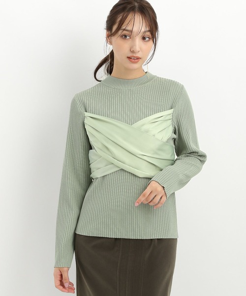 Andemiu（アンデミュウ）の「サテンビスチェニット159346（ニット/セーター・レディース・グリーン/アイボリー/ブラック・FREE）」の17枚目の写真