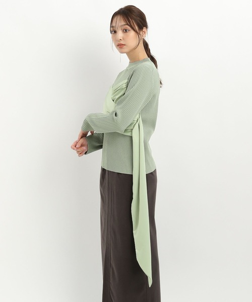 Andemiu（アンデミュウ）の「サテンビスチェニット159346（ニット/セーター・レディース・グリーン/アイボリー/ブラック・FREE）」の19枚目の写真