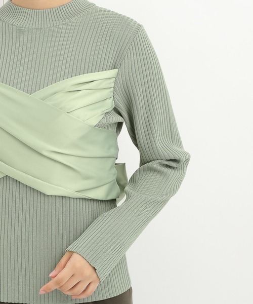 Andemiu（アンデミュウ）の「サテンビスチェニット159346（ニット/セーター・レディース・グリーン/アイボリー/ブラック・FREE）」の22枚目の写真