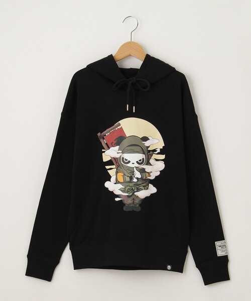 &Bridge(アンドブリッジ)の「HIPANDA(ハイパンダ) HIPANDA忍者プリントトパーカー(パーカー・メンズ・ブラック/レッド系1・02/01/03/04/05)」の1枚目の写真