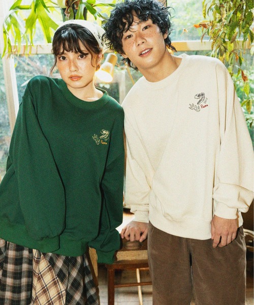 DOUBLE NAME（ダブルネーム）の「みんなのきょうりゅうずかん刺しゅうプルオーバー/ユニセックス（Tシャツ/カットソー・レディース・グリーン/ブラック/オフホワイト・FREE）」の18枚目の写真