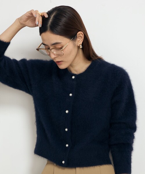 NOLLEY'S Sophi（ノーリーズソフィ）の「カシミヤ混ヘアリーパール釦